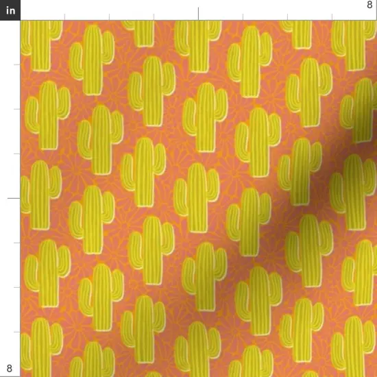 Various Fabrics by the Yard or Fat Quarter Pink Summer Small Scale Marigold Western Daisy Cactus Desert Southwest Boho Lemon Lime Retro Whimsical Succulent Custom Printed Fabric by Spoonflower {4}