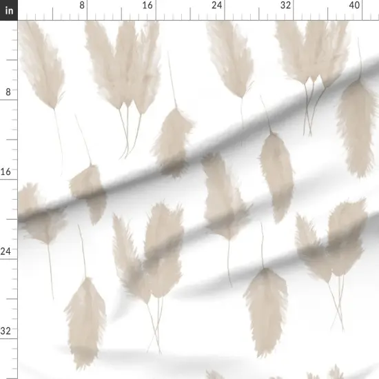 Various Fabrics by the Yard or Fat Quarter Boho Neutral Nature Pampas Grass Coastal Botanical Garden Brushstroke Hand Painted Watercolor Custom Printed Fabric by Spoonflower {1}