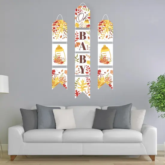 Big Dot of Happiness Fall Foliage Baby - Hanging Vertical Paper Door Banners - Autumn Leaves Baby Shower Wall Decoration Kit - Indoor Door Decor {3}