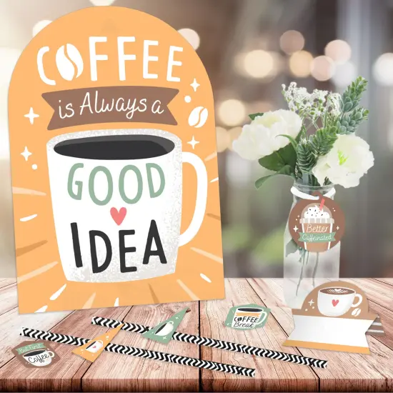 Big Dot of Happiness But First, Coffee - DIY Cafe Themed Party Signs - Drink Bar Decorations Kit - 50 Pieces {3}