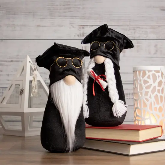Northlight 10.5" Graduation Day Girl Gnome in Black Cap and Gown {3}