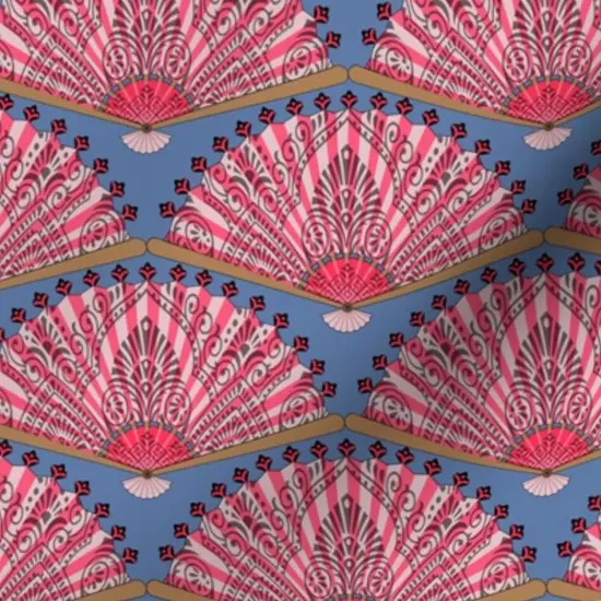Various Fabrics by the Yard or Fat Quarter Art Deco Whimsical Maximalist Chinoiserie Paper Fan Novelty Print Geometric Custom Printed Fabric by Spoonflower {7}