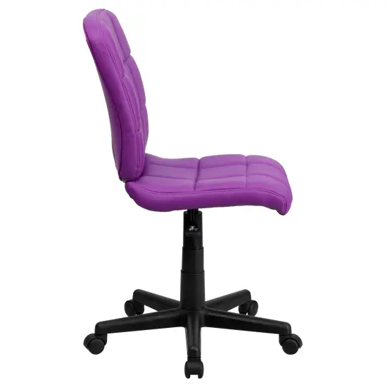 Emma and Oliver Mid-Back Quilted Vinyl Swivel Task Office Chair Purple {5}