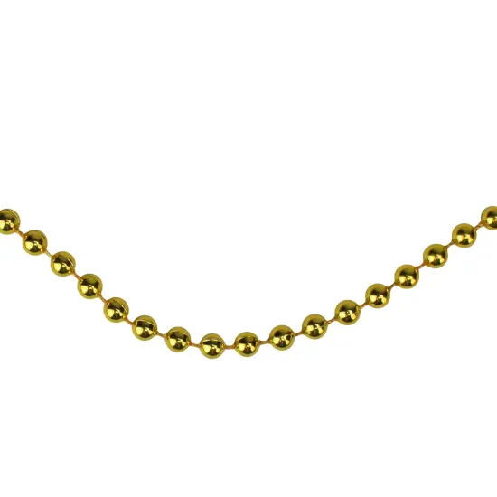 Northlight Shiny Beaded Christmas Garland -15' x .25" - Gold - Unlit {1}