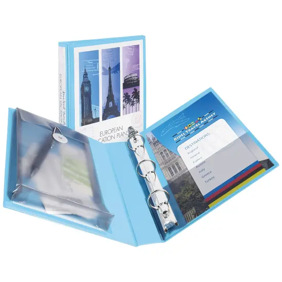 Avery Mini Durable View Protect & Store Binder, 1" Round Rings, 175-Sheet Capacity, 5-1/2" x 8-1/2", Aqua (23014) {6}