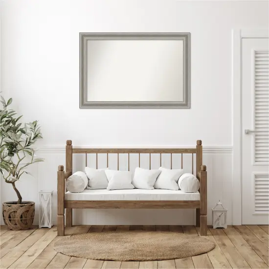 Parlor Silver Non-Beveled Custom Framed Bathroom Vanity Wall Mirror {2}