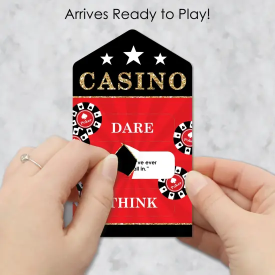 Big Dot of Happiness Las Vegas - Casino Party Game Pickle Cards - Dare, Drink, Think Pull Tabs - Set of 12 {3}