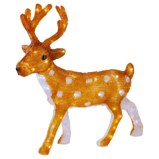 Northlight LED Lighted Commercial Grade Acrylic Reindeer Outdoor Christmas Decoration - 24" - Warm White Brown {1}