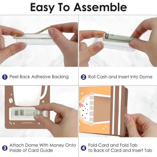 Big Dot of Happiness But First, Coffee - DIY Assorted Cafe Themed Party Cash Holder Gift - Funny Money Cards - Set of 6 {4}