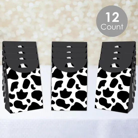 Big Dot of Happiness Cow Print - Farm Animal Gift Favor Bags - Party Goodie Boxes - Set of 12 {3}