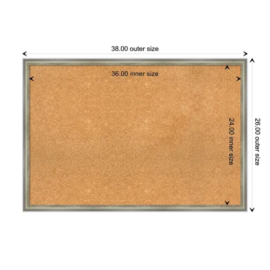 Salon Scoop Wood Framed Corkboard, Natural Cork Silver {3}