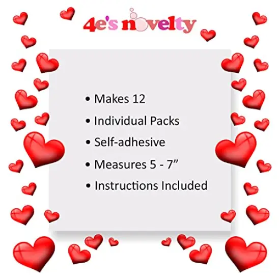 12 Pieces 4E's Novelty Valentines Monster Craft OrnamentFoam Valentines Day Crafts for Kids Classroom DIY Activity Bulk - Individually Wrapped {2}