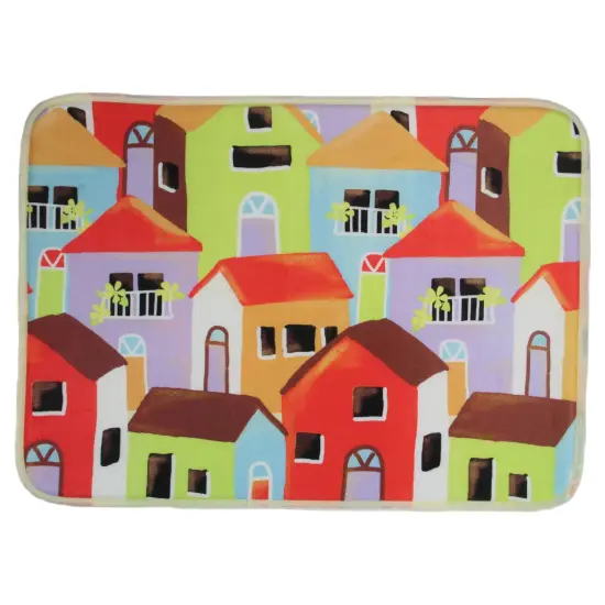 Avon 24" Orange and Brown Polyester Bath Mat with Matching Hand Towels {3}