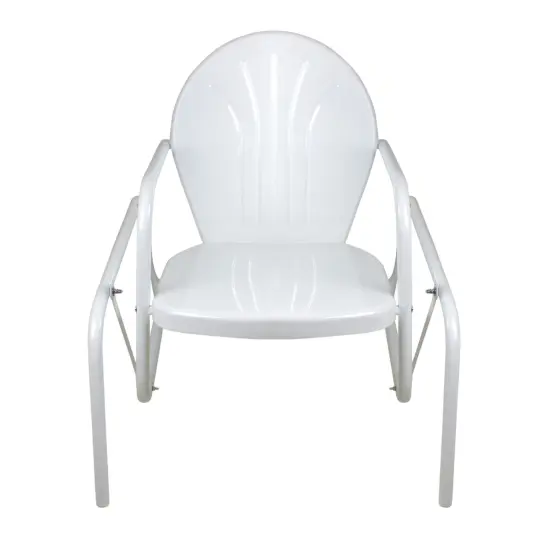 Northlight Outdoor Retro Metal Tulip Glider Patio Chair, White {1}