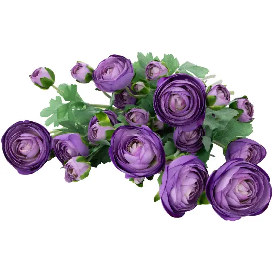 Northlight Real Touch&trade; Purple Ranunculus Artificial Floral Sprays, Set of 6 - 21" {7}