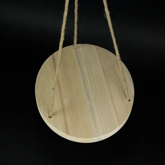 Circular Wood Hanging Decorative Display Shelf Rope Hanging Farmhouse Decor {4}