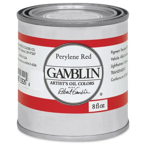 Gamblin Artist's Oil Color - Perylene Red, 8 oz Can {2}