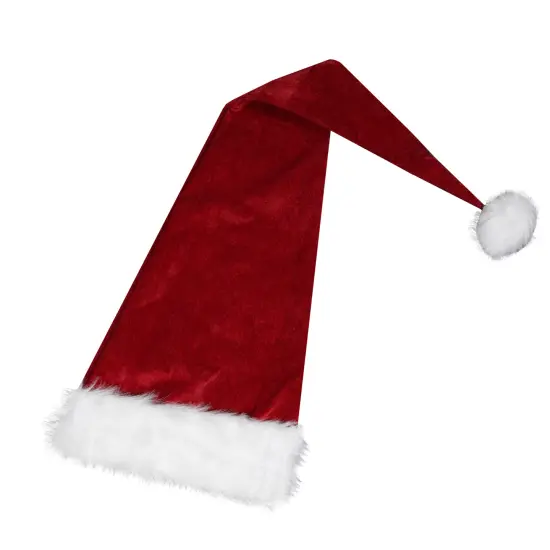 Northlight Red and White Extra Long Unisex Adult Christmas Santa Hat Costume Accessory - One Size {1}