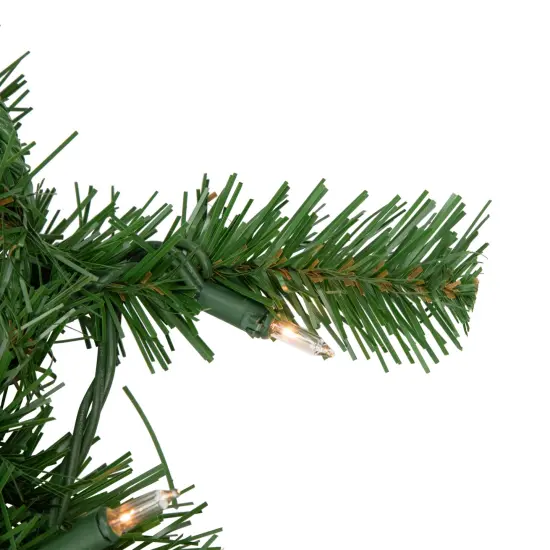 Northlight 9' x 10" Pre-Lit Dorchester Pine Artificial Christmas Garland, Clear Lights Green {3}