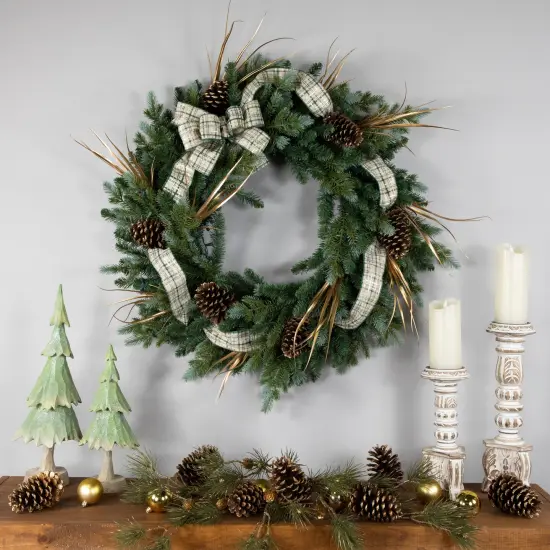 Northlight Real Touch&trade; Blue Spruce Artificial Christmas Wreath - 48" - Unlit Green {4}