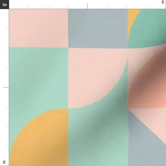 Various Fabrics by the Yard or Fat Quarter Pastel Mod Mint Retro Abstract Gold Green Mcm Blush Pink Shapes Vintage Style Custom Printed Fabric by Spoonflower {4}