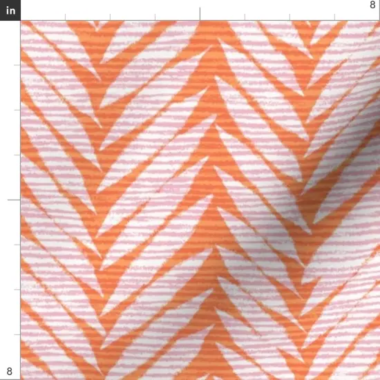 Various Fabrics by the Yard or Fat Quarter Tropical Stripe Papaya Orange Cotton Candy Pink Summer Vacation Custom Printed Fabric by Spoonflower {4}