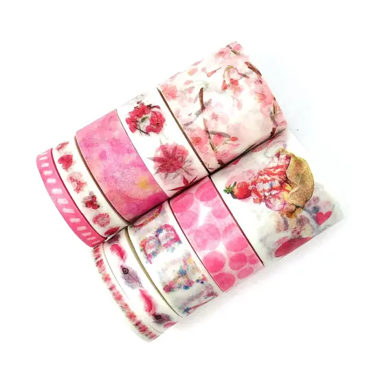 Wrapables Decorative Washi Tape Box Set (10 Rolls) Happy Pink {5}