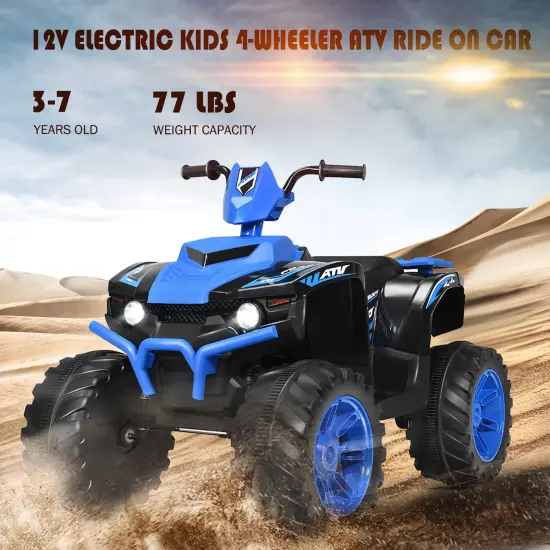 Costway 12V Kids 4-Wheeler ATV Quad Ride On Car w/ LED Lights MusicUSB {6}