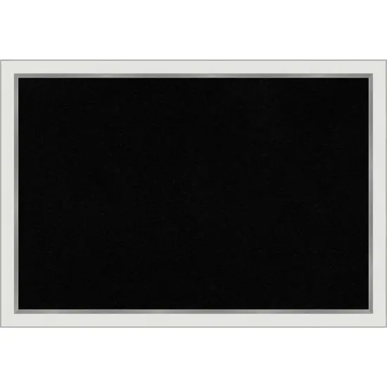 Eva Narrow Framed Corkboard, Black Cork Eva White Silver {1}