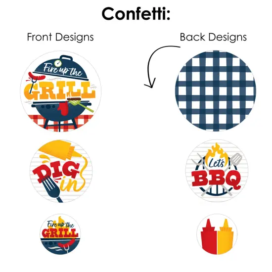 Big Dot of Happiness Fire Up the Grill - Summer BBQ Picnic Party Decor and Confetti - Terrific Table Centerpiece Kit - Set of 30 {7}