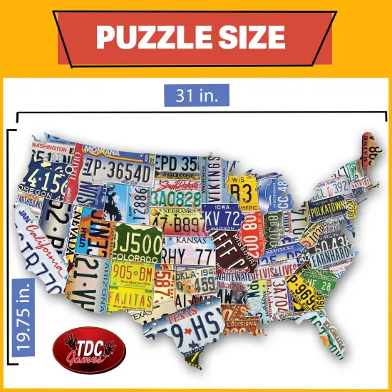 TDC Games USA License Plates Jigsaw Puzzle- 1,000 Pieces {4}