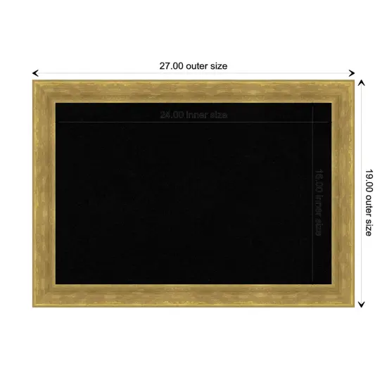 Angled Wood Framed Corkboard, Black Cork Angled Gold {3}