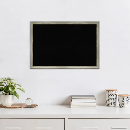 Salon Scoop Wood Framed Corkboard, Black Cork Salon Scoop Silver {5}