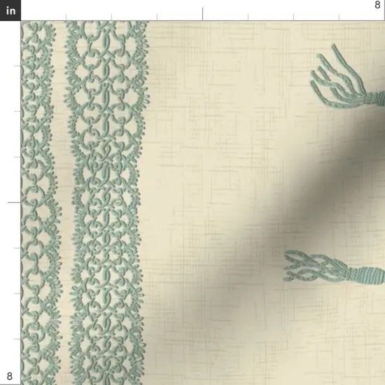 Various Fabrics by the Yard or Fat Quarter Block Print Stripes Elegant Pale Pastel Green Cream Large Custom Printed Fabric by Spoonflower {4}