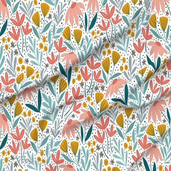 Various Fabrics by the Yard or Fat Quarter Floral Bloom Spring Flowers Flower Garden Cone Wildflowers Custom Printed Fabric by Spoonflower {6}