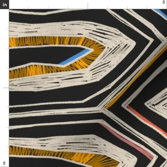 Various Fabrics by the Yard or Fat Quarter Tortoiseshell Abstract Bold Geometric Animal Print Hexagon Hand Drawn Custom Printed Fabric by Spoonflower {4}