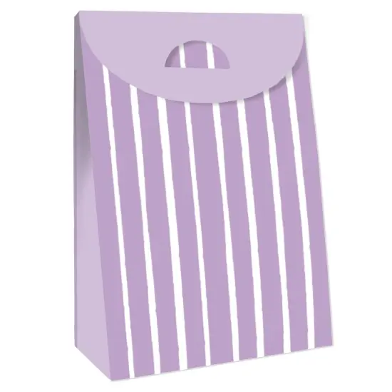 Big Dot of Happiness Purple Stripes - Simple Gift Favor Bags - Party Goodie Boxes - Set of 12 {4}