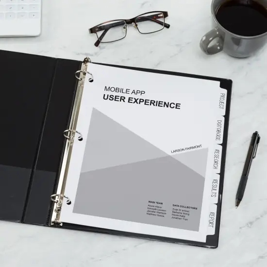 Avery Binder Tabs Divider &ndash; Bulk 5‑Tab Write‑On Design, Tear‑Resistant Reinforced Holes, Fits Standard 3‑Ring Binder, White Recycled Index Paper, 36 Sets &ndash; Ideal for Students & Offices {5}