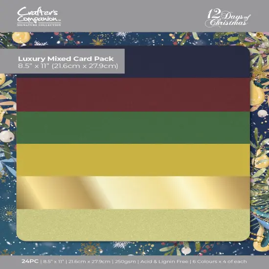 Twelve Days Of Christmas Card Pack 8.5"X11"-Luxury Mixed {1}