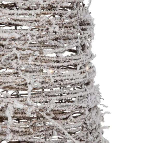 Northlight LED Lighted Snowy Rattan Christmas Cone Tree Decorations - 3.25' - Set of 3 Brown {6}