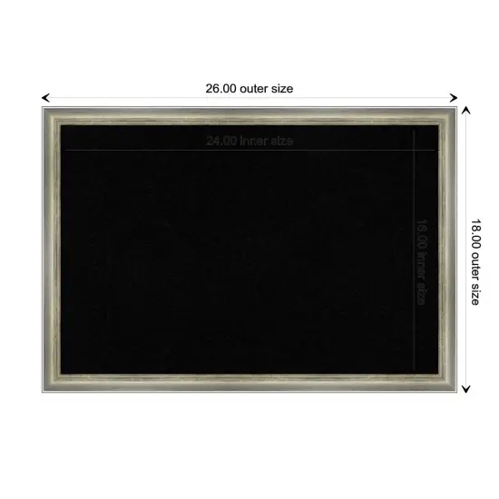Salon Scoop Wood Framed Corkboard, Black Cork Salon Scoop Silver {3}