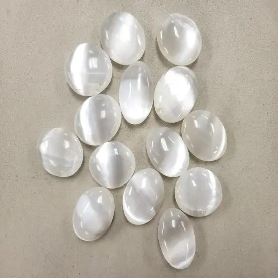 Selenite Crystal Palm Stones {4}