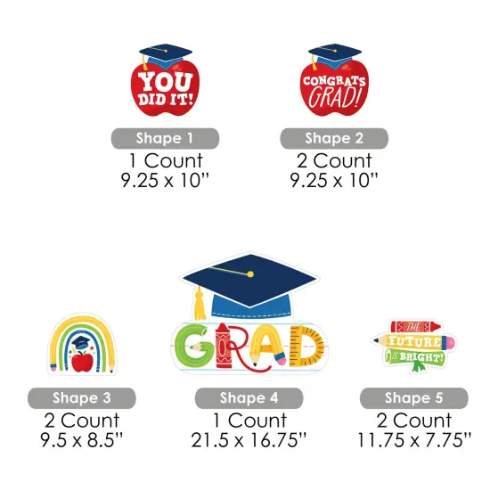 Big Dot of Happiness Elementary Grad Kids Outdoor Decorations - Graduation Yard Signs - Set of 8 {6}