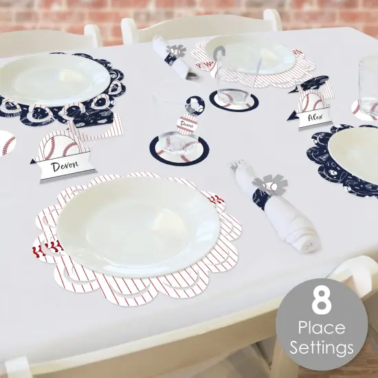 Big Dot of Happiness Batter Up - Baseball - Baby Shower or Birthday Party Paper Charger & Table Decorations Chargerific Kit for 8 {3}