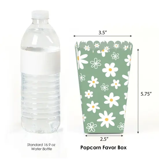 Big Dot of Happiness Sage Green Daisy Flowers - Floral Party Favor Popcorn Treat Boxes - Set of 12 {3}
