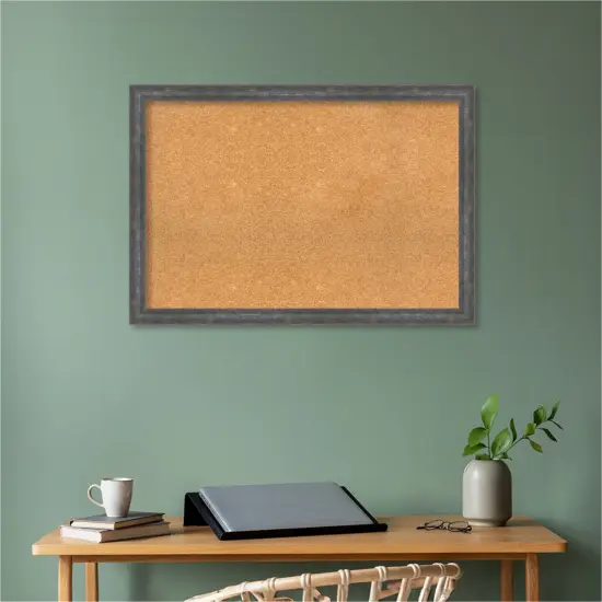 Angled Wood Framed Corkboard, Natural Cork Metallic Rainbow {5}