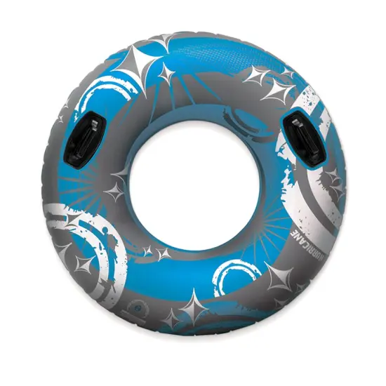 Swim Central 50" Blue, Gray and White Giant Inflatable Swimming Pool Hurricane Sport Inner Tube {3}