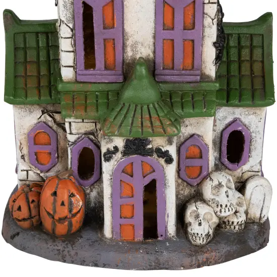 Northlight LED Lighted Haunted House with Skulls Halloween Decoration - 22.75" White {7}