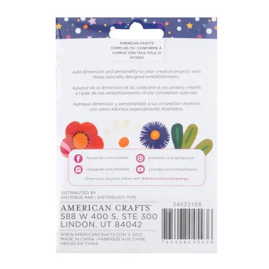 Shimelle Main Character Energy Embellishment Mix 44/Pkg-Buttons, Sequins And Enamel Dots {3}