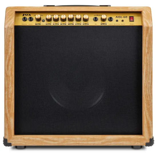 LyxPro Electric Guitar Amp, 60 Watt Portable Amplifier Natural {1}